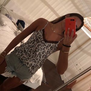 revolve Tops - Leopard print lace cami revolve Tops - Leopard print lace cami